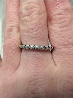 Pandora Silver Stackable Ring with Tiny Sparkling Accents